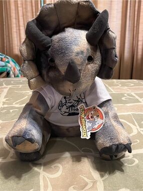 Teddy Mountain Triceratops Plush Gray/Black w/ Shirt, Washable
